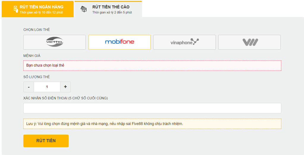 Các bước rút tiền bằng thẻ cào nhanh chóng và tiện lợi